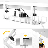 2 PACK UNDER DESK CABLE MANAGEMENT TRAY WHITE