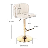 2X FAUX LEATHER GOLDEN BASE SWIVEL BAR STOOLS- BLACK