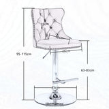 2X HEIGHT ADJUSTABLE SWIVEL BAR STOOL VELVET STUDS BARSTOOL