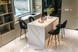 2X VELVET BAR STOOL GOLD METAL LEGS BARSTOOL KITCHEN