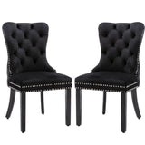 2X VELVET DINING CHAIRS UPHOLSTERED TUFTED KITHCEN CHAIR