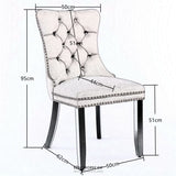 2X VELVET DINING CHAIRS UPHOLSTERED TUFTED KITHCEN CHAIR