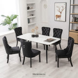 2X VELVET DINING CHAIRS UPHOLSTERED TUFTED KITHCEN CHAIR
