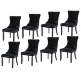 8X VELVET DINING CHAIRS UPHOLSTERED TUFTED KITHCEN CHAIR