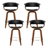 Artiss 4x Bar Stools Swivel PU Seat Wooden