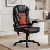 Artiss 8 Point Massage Office Chair Heated Seat Recliner PU Black