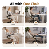 Artiss 8 Point Massage Office Chair Heated Seat Recliner PU White