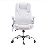 Artiss 8 Point Massage Office Chair PU Leather White