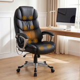 Artiss 8 Point Massage Office Chair Heated Seat PU Black