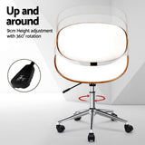 Artiss Wooden Office Chair Leather Seat White