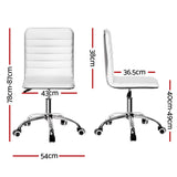 Artiss Office Chair Conference Chairs PU Leather Low Back White