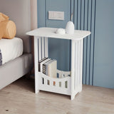 Side Table Night Stand, 2 Tier Narrow End Table with Display Shelf,Small Bookcase Bookshelf, Simple Bedside Table Storage Rack for Bedroom, Office, Bathroom