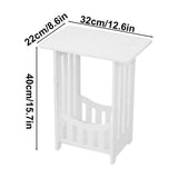 Side Table Night Stand, 2 Tier Narrow End Table with Display Shelf,Small Bookcase Bookshelf, Simple Bedside Table Storage Rack for Bedroom, Office, Bathroom