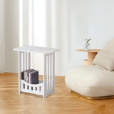 Side Table Night Stand, 2 Tier Narrow End Table with Display Shelf,Small Bookcase Bookshelf, Simple Bedside Table Storage Rack for Bedroom, Office, Bathroom