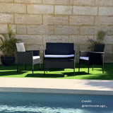 Ville 4-Seater PE Wicker Outdoor Lounge Sofa Set