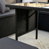 Ella 8-Seater Modular Outdoor Garden Lounge and Dining Set with Table and Stools in Black
