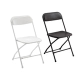 Plastic Folding Chair Office Meeting Chair Staff Training Leisure Chair - Black