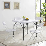 Plastic Folding Chair Office Meeting Chair Staff Training Leisure Chair - Black