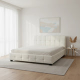 Double PU Leather Deluxe Bed Frame White