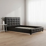 Queen PU Leather Deluxe Bed Frame Black