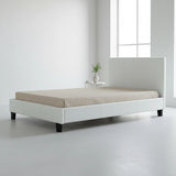 King Single PU Leather Bed Frame White