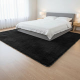 230x160cm Floor Rugs Large Shaggy Rug Area Carpet Bedroom Living Room Mat - Black