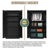 Two-Door Metal Cabinet Shelf Storage for Home Office Gym