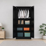 Two-Door Metal Cabinet Shelf Storage for Home Office Gym