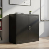 Two-Door Metal Short Cabinet Shelf Storage for Home Office Gym
