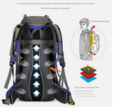 Black Nylon Hiking Backpack - Multifunctional Outdoor Sports Bag