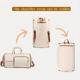 Convertible Travel Garment Bag Large Duffel Suit Carrier with Shoe Compartment & Hidden Backpack Straps Waterproof Black