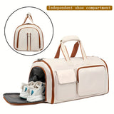Convertible Travel Garment Bag Large Duffel Suit Carrier with Shoe Compartment & Hidden Backpack Straps Waterproof Black
