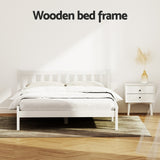 Artiss Bed Frame Double Size Wooden White SOFIE