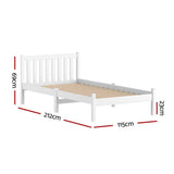 Artiss Bed Frame King Single Size Wooden White SOFIE