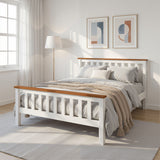 Artiss Bed Frame Double Size Wooden White PONY