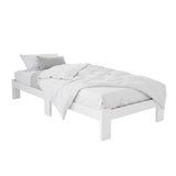 Artiss Bed Frame King Single Size Wooden White JADE