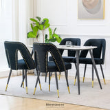 AADEN 2X VELVET DINING CHAIRS WITH METAL LEGS-BLACK