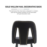 AADEN 2X VELVET DINING CHAIRS WITH METAL LEGS-BLACK