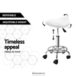 ARTISS 2X SADDLE SALON STOOL SWIVEL BARBER HAIR DRESS CHAIR