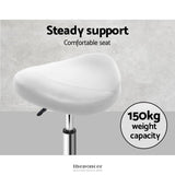 ARTISS 2X SADDLE SALON STOOL SWIVEL BARBER HAIR DRESS CHAIR