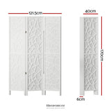 ARTISS 3 PANEL ROOM DIVIDER SCREEN 122X170CM CLOVER WHITE