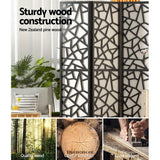 ARTISS 4 PANEL ROOM DIVIDER SCREEN 162X170CM CLOVER BLACK