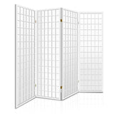 ARTISS 4 PANEL ROOM DIVIDER SCREEN 174X179CM WHITE
