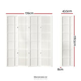 ARTISS 4 PANEL ROOM DIVIDER SCREEN 176X179CM NOVA WHITE