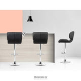 ARTISS 4X BAR STOOLS GAS LIFT LEATHER PADDED BLACK