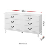 ARTISS 6 CHEST OF DRAWERS - KUBI WHITE