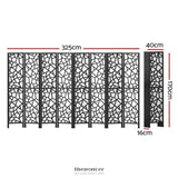 ARTISS 8 PANEL ROOM DIVIDER SCREEN 325X170CM CLOVER BLACK