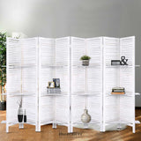 ARTISS 8 PANEL ROOM DIVIDER SCREEN 326X170CM SHELF WHITE
