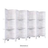 ARTISS 8 PANEL ROOM DIVIDER SCREEN 326X170CM SHELF WHITE