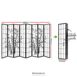ARTISS 8 PANEL ROOM DIVIDER SCREEN 348X179CM BAMBOO BLACK